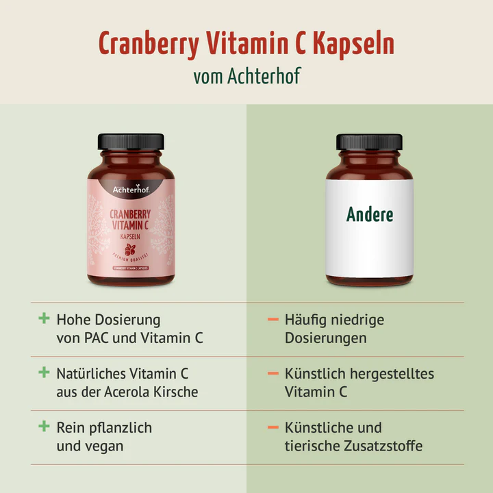 vom Achterhof Cranberry Vitamin C Kapseln 180 Kapseln – Bild 5