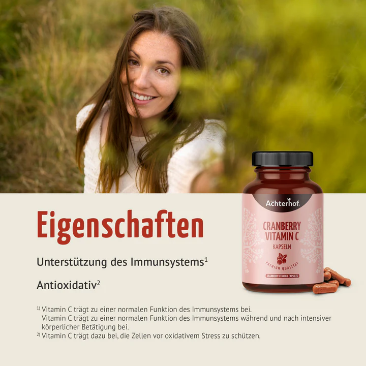 vom Achterhof Cranberry Vitamin C Kapseln 180 Kapseln – Bild 3